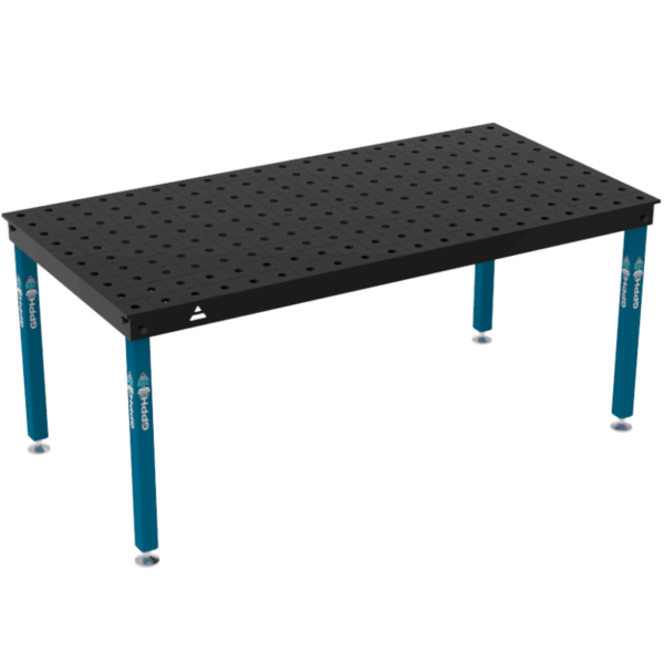 Stół Spawalniczo-montażowy BASIC 2000x1000 mm, blat 12mm, otwory fi28 mm, siatka 100x100 mm, na stopach