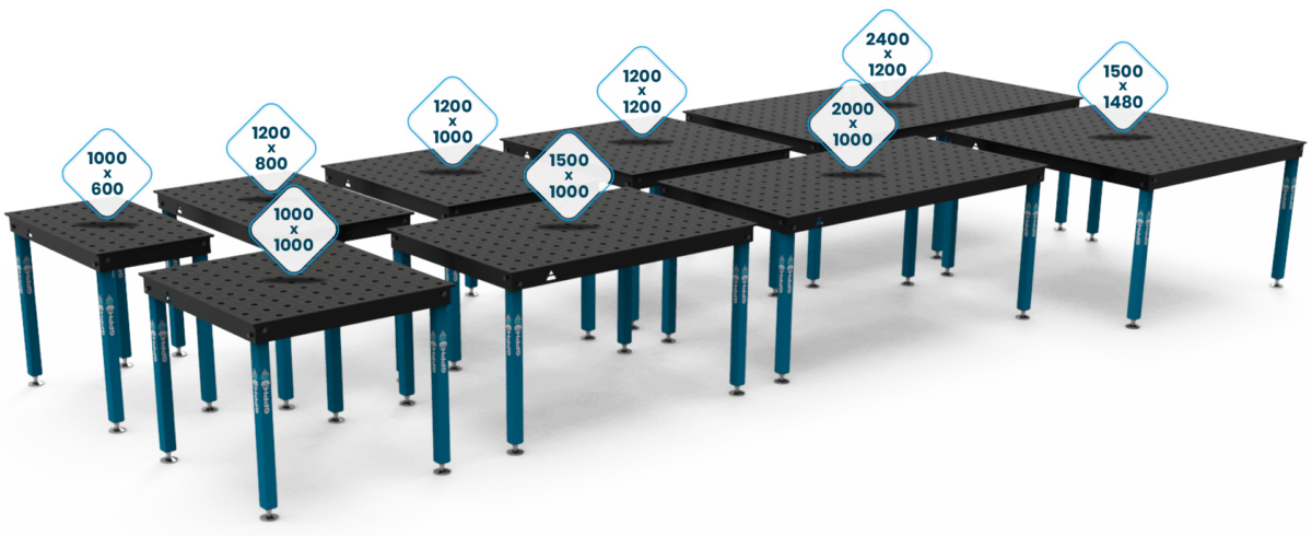Rozmiary Stoły spawalniczo montażowe BASIC – Blat 12 mm GPPH Wolsen_2