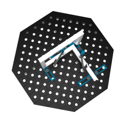 Stół spawalniczy ośmiokątny OCT PLUS 1000x1000 mm, blat 12 mm, otwory fi16 mm, siatka diagonalna - obrazek 3