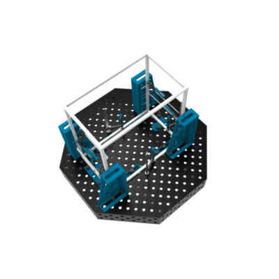 Stół spawalniczy ośmiokątny OCT PLUS 1400x1400 mm, blat 12 mm, otwory fi16 mm, siatka diagonalna - obrazek 3