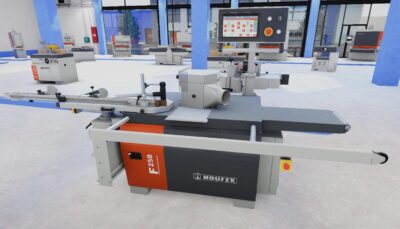 Frezarka dolnowrzecionowa F250TS HOUFEK EFN z wózkiem do czopowania oraz opcjonalnym wyposażeniem 2