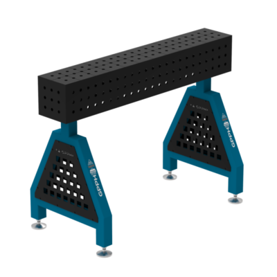 Podpora spawalnicza TRESTLE ECO 1200x200x200 mm, blat 8 mm, otwory fi16 mm, siatka 50x50 mm, na stopach - obrazek 2