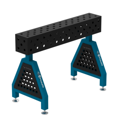 Podpora spawalnicza TRESTLE ECO 1200x200x200 mm, blat 8 mm, otwory fi28 mm, siatka diagonalna, na stopach - obrazek 2