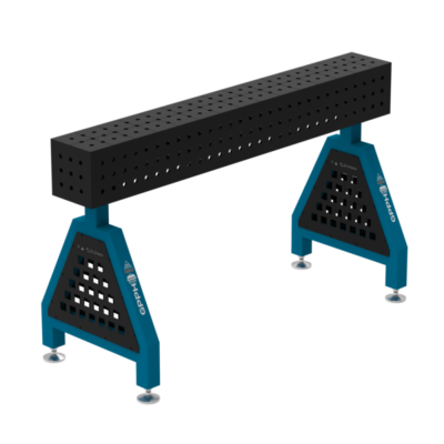 Podpora spawalnicza TRESTLE ECO 1500x200x200 mm, blat 8 mm, otwory fi16 mm, siatka 50x50 mm, na stopach - obrazek 2