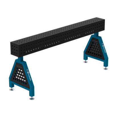 Podpora spawalnicza TRESTLE ECO 2000x200x200 mm, blat 8 mm, otwory fi16 mm, siatka 50x50 mm, na stopach - obrazek 2