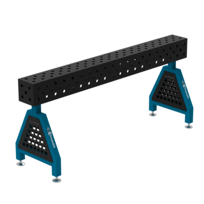 Podpora spawalnicza TRESTLE ECO 2000x200x200 mm, blat 8 mm, otwory fi28 mm, siatka diagonalna, na stopach - obrazek 2