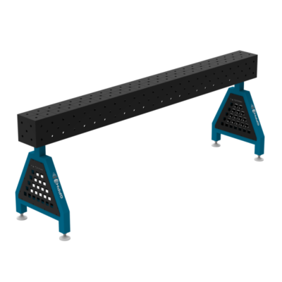 Podpora spawalnicza TRESTLE ECO 2400x200x200 mm, blat 8 mm, otwory fi16 mm, siatka diagonalna, na stopach - obrazek 2