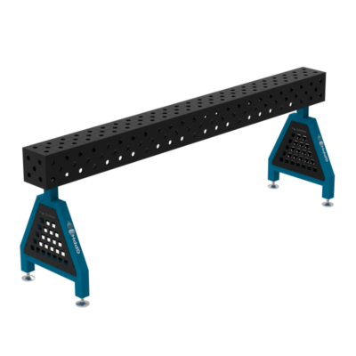 Podpora spawalnicza TRESTLE ECO 2400x200x200 mm, blat 8 mm, otwory fi28 mm, siatka diagonalna, na stopach - obrazek 2