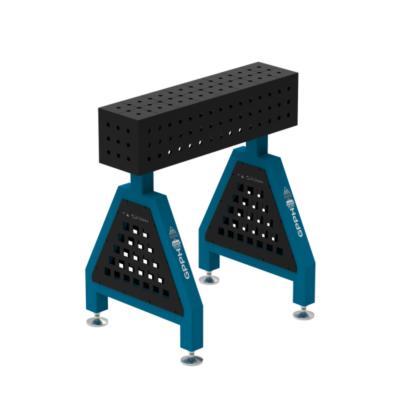 Podpora spawalnicza TRESTLE ECO 800x200x200 mm, blat 8 mm, otwory fi16 mm, siatka 50x50 mm, na stopach - obrazek 2
