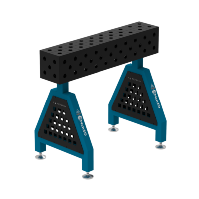 Podpora spawalnicza TRESTLE EXPERT 1000x200x200 mm, blat 25 mm, otwory fi28 mm, siatka diagonalna, na stopach - obrazek 2