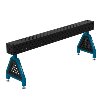 Podpora spawalnicza TRESTLE EXPERT 2400x200x200 mm, blat 25 mm, otwory fi28 mm, siatka diagonalna, na stopach - obrazek 2