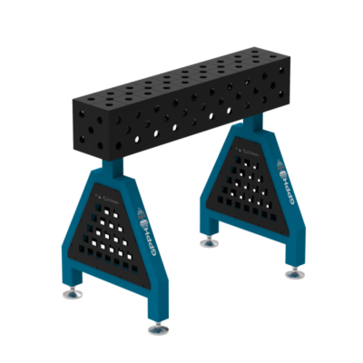 Podpora spawalnicza TRESTLE PLUS 1000x200x200 mm, blat 12 mm, otwory fi28 mm, siatka diagonalna, na stopach - obrazek 2