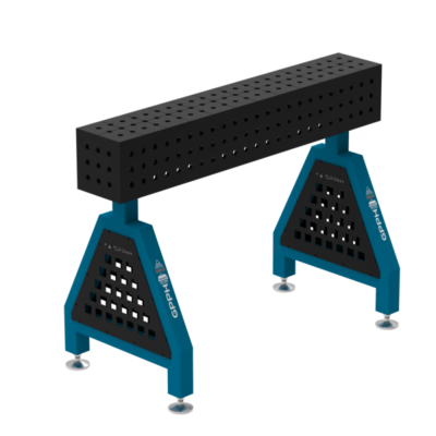 Podpora spawalnicza TRESTLE PLUS 1200x200x200 mm, blat 12 mm, otwory fi16 mm, siatka 50x50 mm, na stopach - obrazek 2