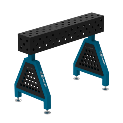 Podpora spawalnicza TRESTLE PLUS 1200x200x200 mm, blat 12 mm, otwory fi28 mm, siatka diagonalna, na stopach - obrazek 2