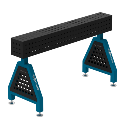 Podpora spawalnicza TRESTLE PLUS 1500x200x200 mm, blat 12 mm, otwory fi16 mm, siatka 50x50 mm, na stopach - obrazek 2