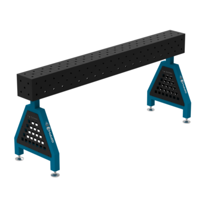 Podpora spawalnicza TRESTLE PLUS 2000x200x200 mm, blat 12 mm, otwory fi16 mm, siatka diagonalna, na stopach - obrazek 2