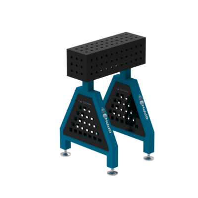 Podpora spawalnicza TRESTLE PLUS 600x200x200 mm, blat 12 mm, otwory fi16 mm, siatka 50x50 mm, na stopach - obrazek 2
