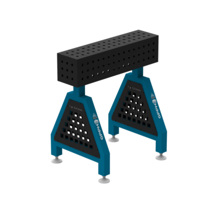 Podpora spawalnicza TRESTLE PLUS 800x200x200 mm, blat 12 mm, otwory fi16 mm, siatka 50x50 mm, na stopach - obrazek 2