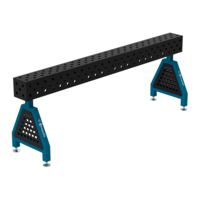 Podpora spawalnicza TRESTLE PRO 2400x200x200 mm, blat 15 mm, otwory fi28 mm, siatka diagonalna, na stopach - obrazek 2