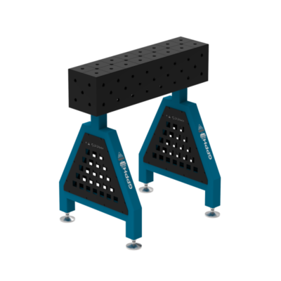 Podpora spawalnicza TRESTLE PRO 800x200x200 mm, blat 15 mm, otwory fi16 mm, siatka diagonalna, na stopach - obrazek 2