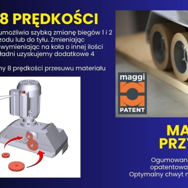 STEFF2038 Posuw 3 rolkowy 8 prędkości Maggi Technology