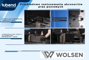 Przykładowe zastosowania akcesoriów pras poziomych TUBEND