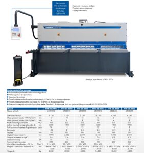 HTB DS Hydrauliczne nożyce gilotynowe do blachy z ekranem dotykowym NC Cybelec CybTouch 8